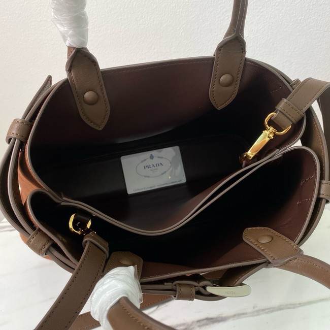 Prada medium leather tote bag 1BA434 Caramel