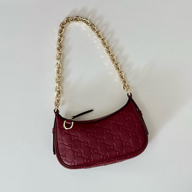 Gucci GG Emblem mini shoulder bag 847091 Rosso Ancora red