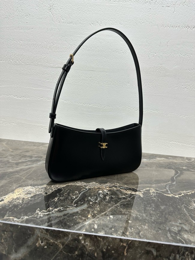 Celine TINA SHOULDER BAG IN shiny calfskin 123053 black