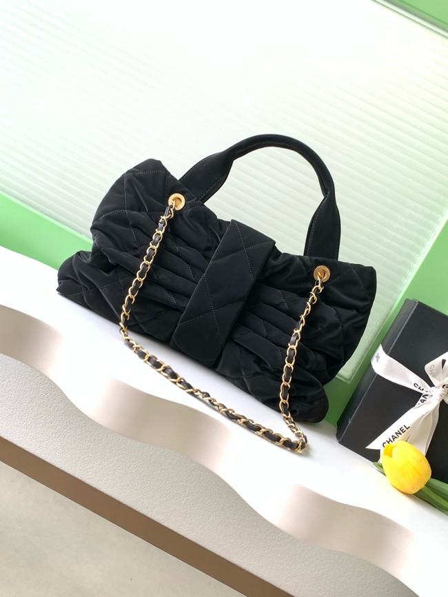 Chanel Velvet-Effect Nylon Mini Bow Bag AS5849 dark blue