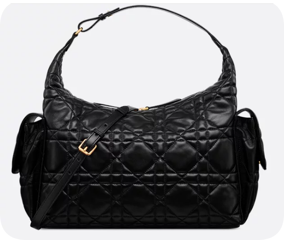 Dior Large D-Dream Bag Macrocannage Lambskin M6322 black