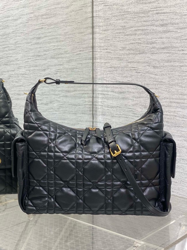 Dior Large D-Dream Bag Macrocannage Lambskin M6322 black