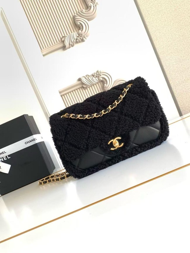CHANEL Small Shoulder Bag Lambskin AS5149 black