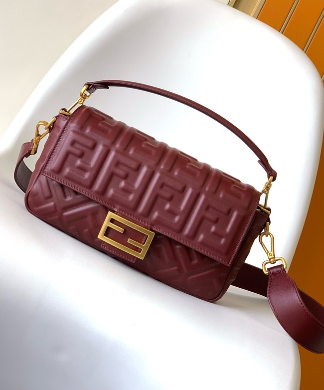 Fendi Baguette Medium Bag 8BR600 burgundy