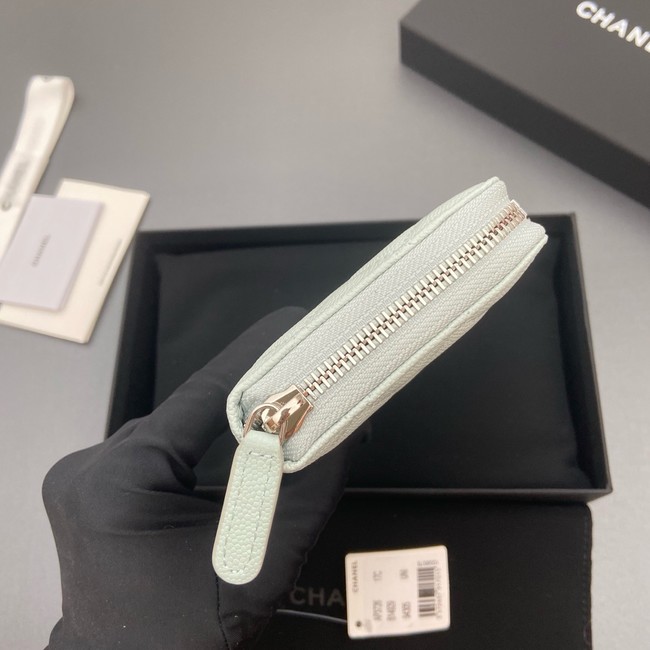 Chanel Classic Zipped Wallet 3726 light green