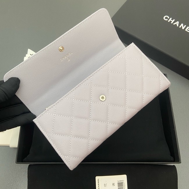 Chanel Long Flap Wallet AP3724 light gray