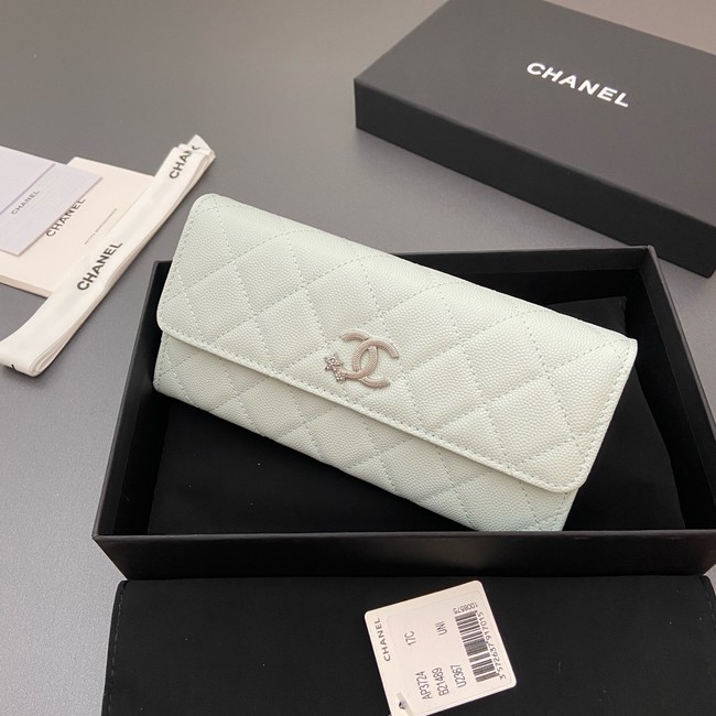 Chanel Long Flap Wallet AP3724 light green