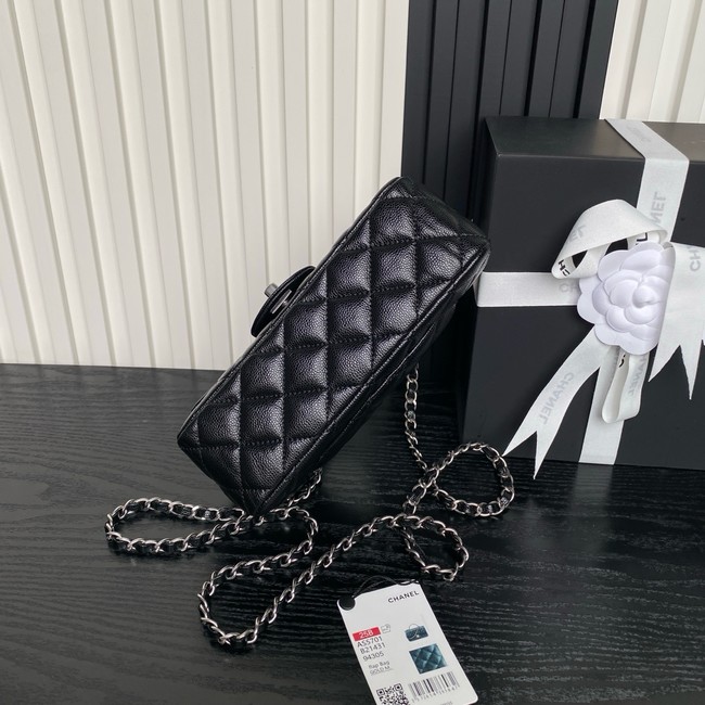 CHANEL Clutch With Chain AS2701 black&Silver Metal