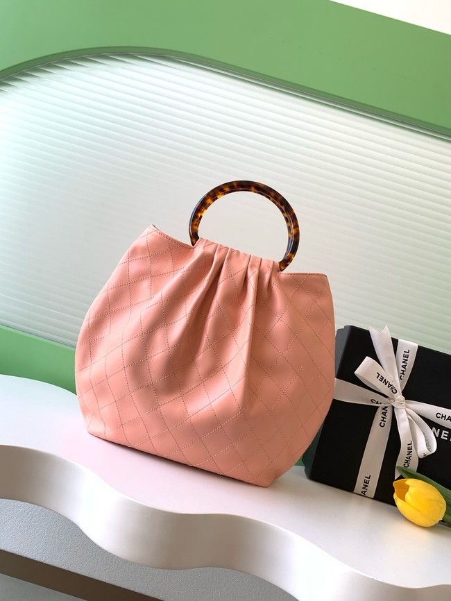 CHANEL Hobo Bag Lambskin AS6010 pink