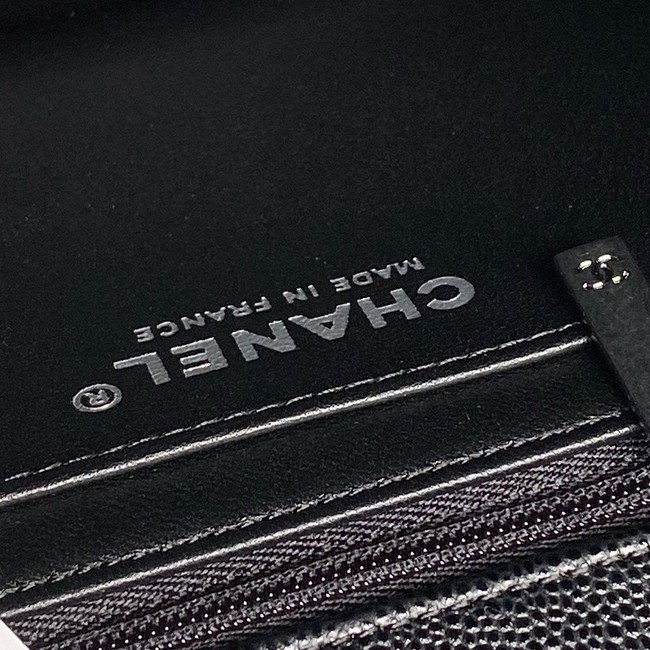 CHANEL Mini Flap Bag with Top Handle AS5702 black&Silver Metal