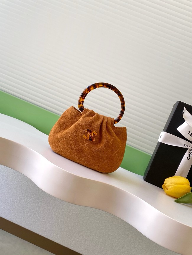 CHANEL mini Hobo Bag Suede AS4981 Camel