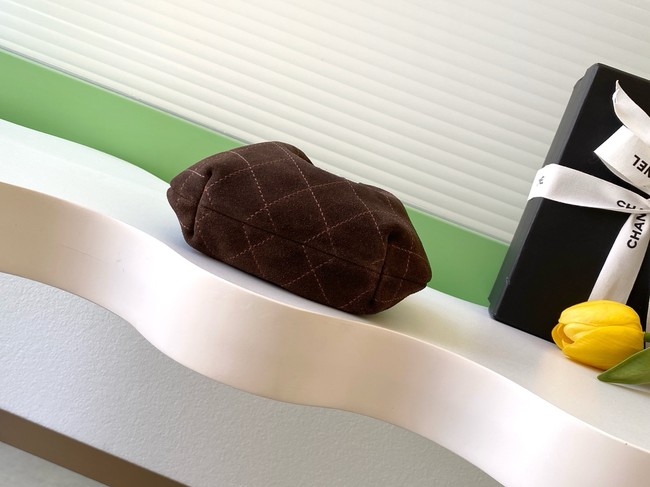 CHANEL mini Hobo Bag Suede AS4981 Coffee