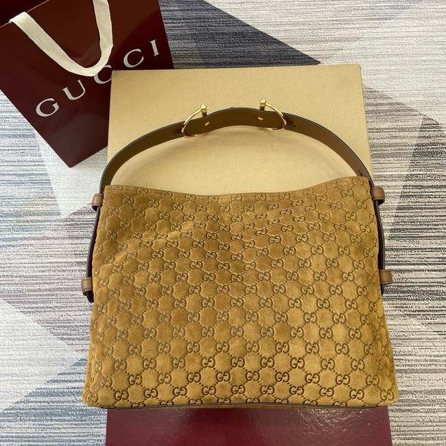 Gucci Beatrix medium tote bag suede 850926 Brown GG
