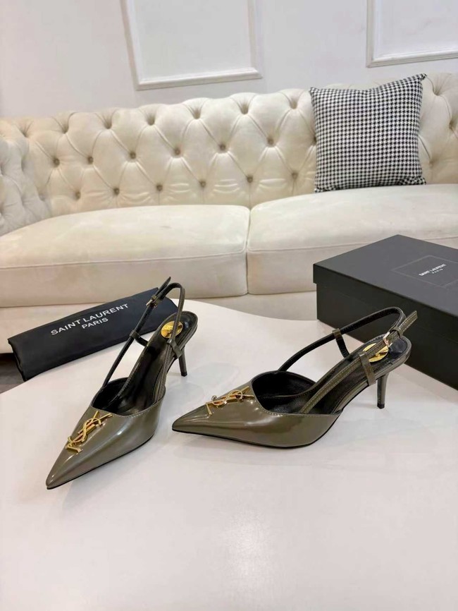 Saint Laurent slingback pumps in smooth leather 97170-2