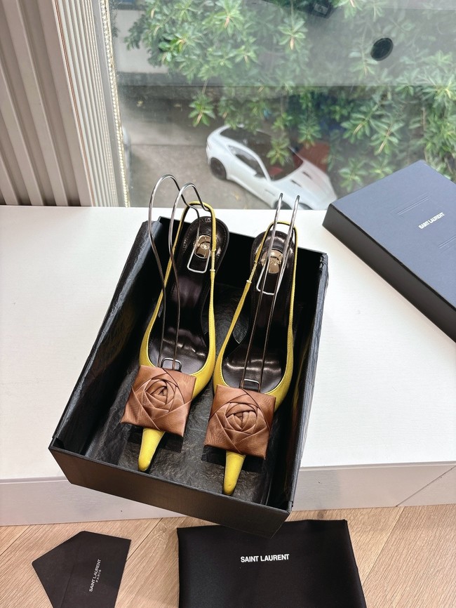 YSL AMALIA slingback pumps in satin crepe 21025-6