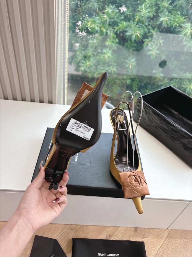 YSL AMALIA slingback pumps in satin crepe 21025-6