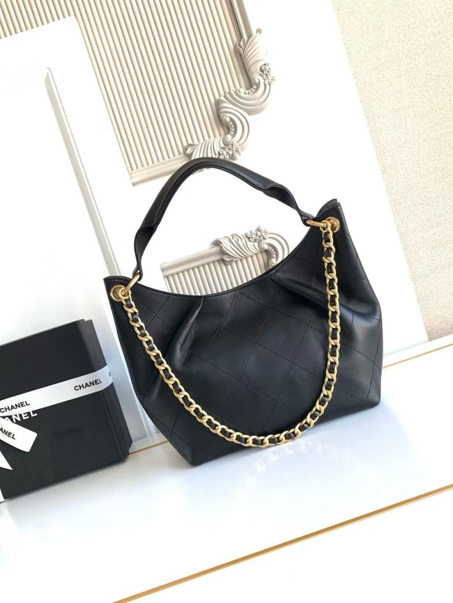 CHANEL Hobo Bag Calfskin AS5970 black