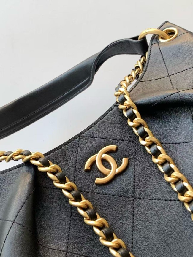 CHANEL Hobo Bag Calfskin AS5970 black