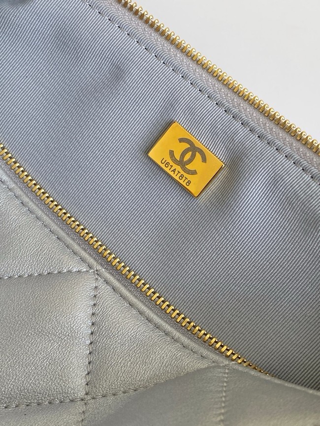 Chanel Lambskin Small Bowling Bag AS5792 Silver