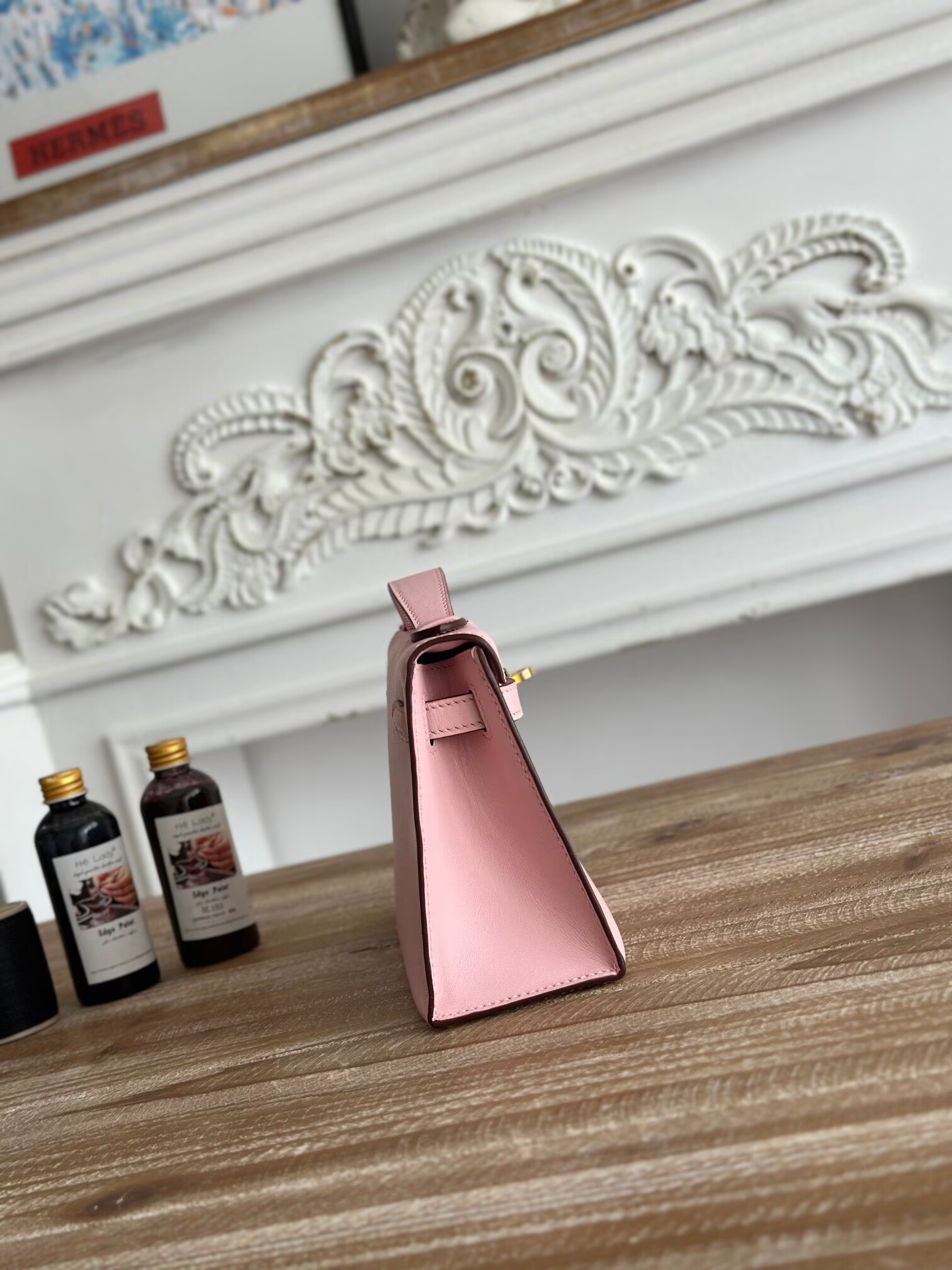 Hermes Original Swift Leather Mini Kelly K22CM H23560 Light Pink Hermes Original Swift Leather Mini Kelly K22CM H23560 Light Pink