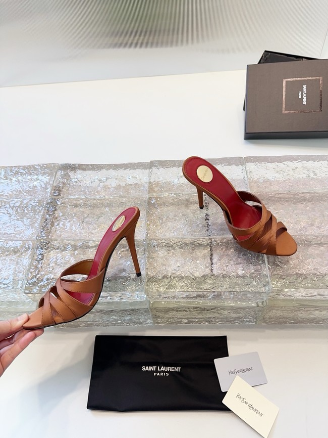 Saint Laurent CHANDELLE sandals in satin crepe Heel 10.5CM 21048-3