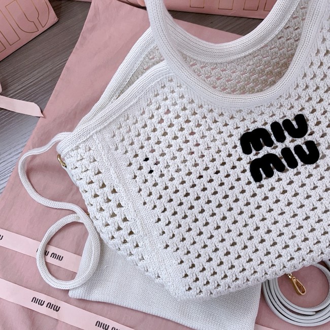 MIUMIU woven tote bag 5GB281 Beige