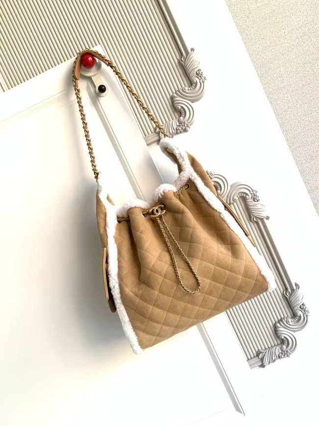 CHANEL 25 Handbag AS5311 Suede Calfskin brown