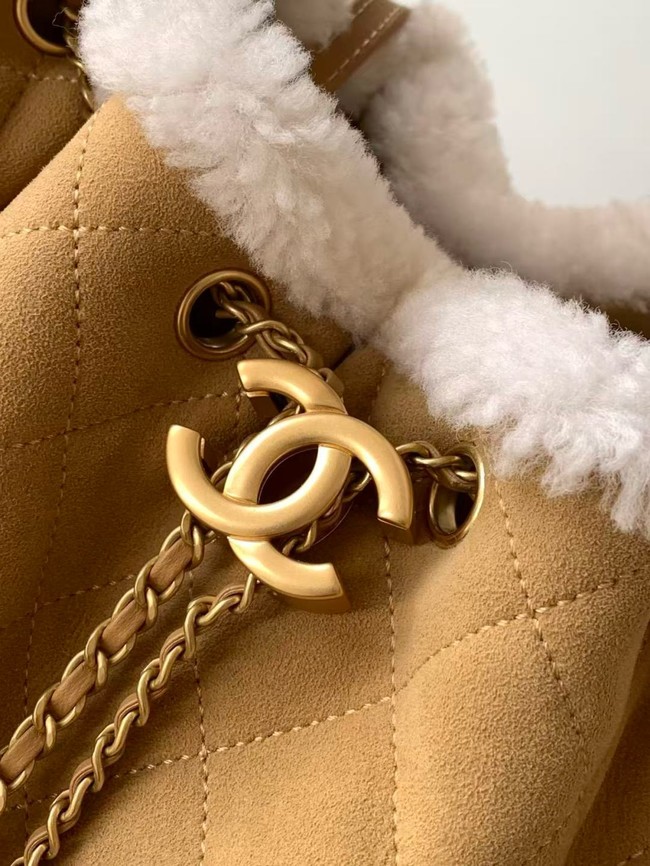 CHANEL 25 Handbag AS5311 Suede Calfskin brown