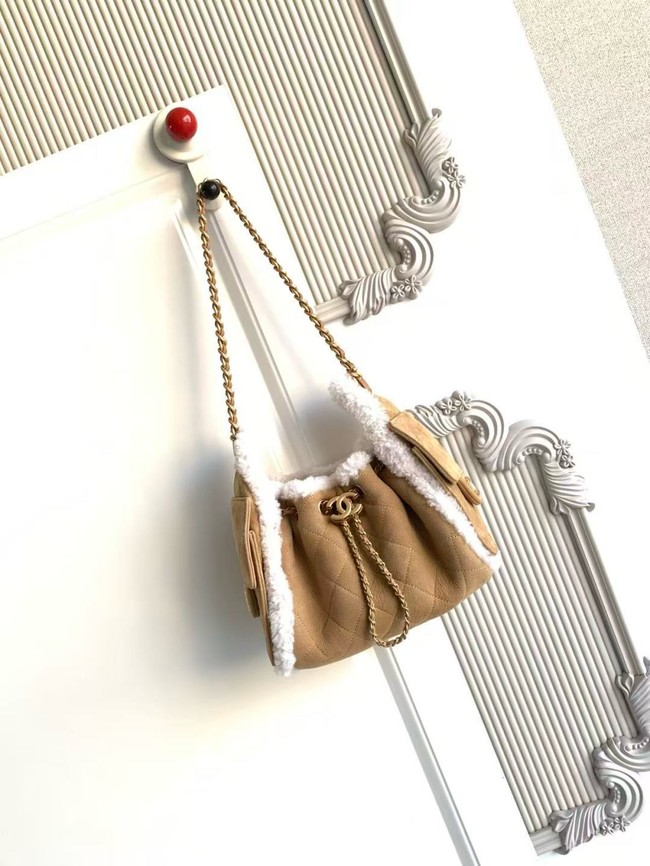 CHANEL 25 Handbag mini AS5631 Suede Calfskin brown