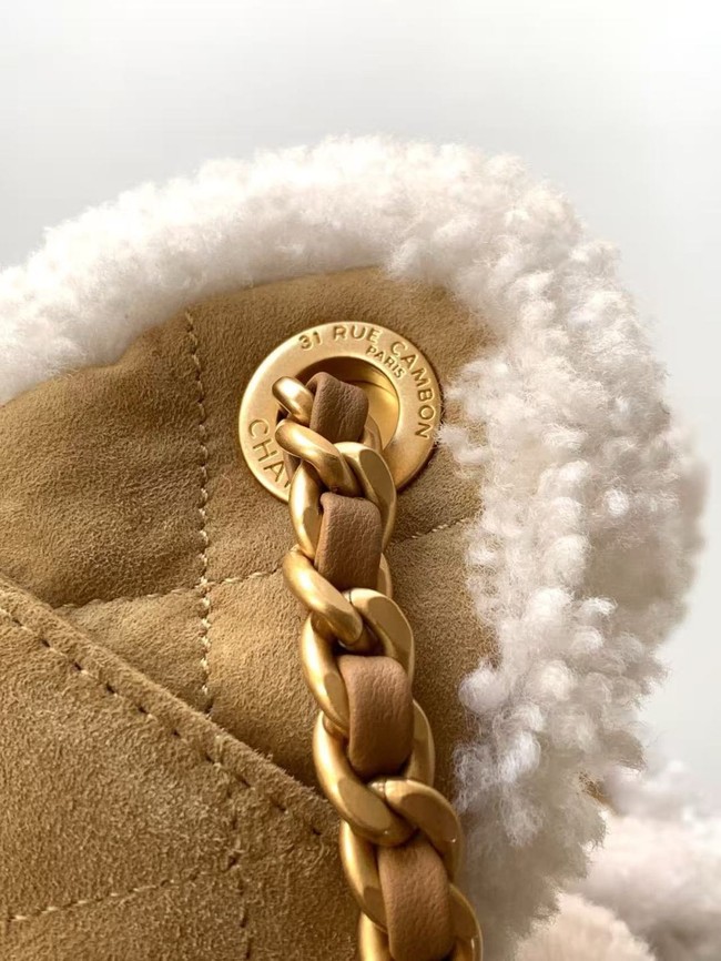 CHANEL 25 Handbag mini AS5631 Suede Calfskin brown