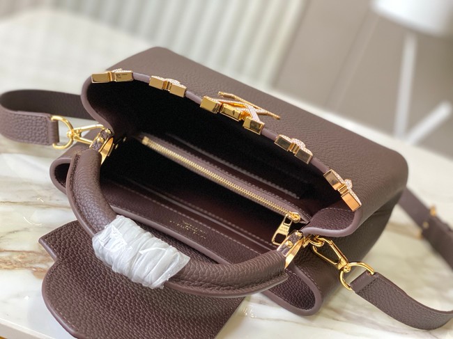 Louis Vuitton Capucines MM M23331 Chocolate&Crystal