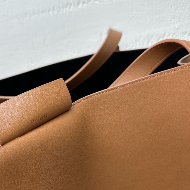 Celine MEDIUM CUBE BAG IN SUPPLE CALFSKIN 123422 SOFT TAN