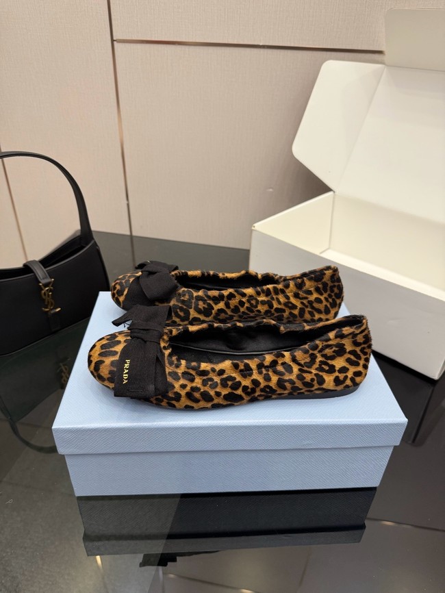 Prada Mordore nappa leather ballerinas with bow 55723-5