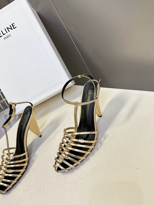 CELINE CAGE STRAPPY SANDAL IN LAMINATED LAMBSKIN 36657-1