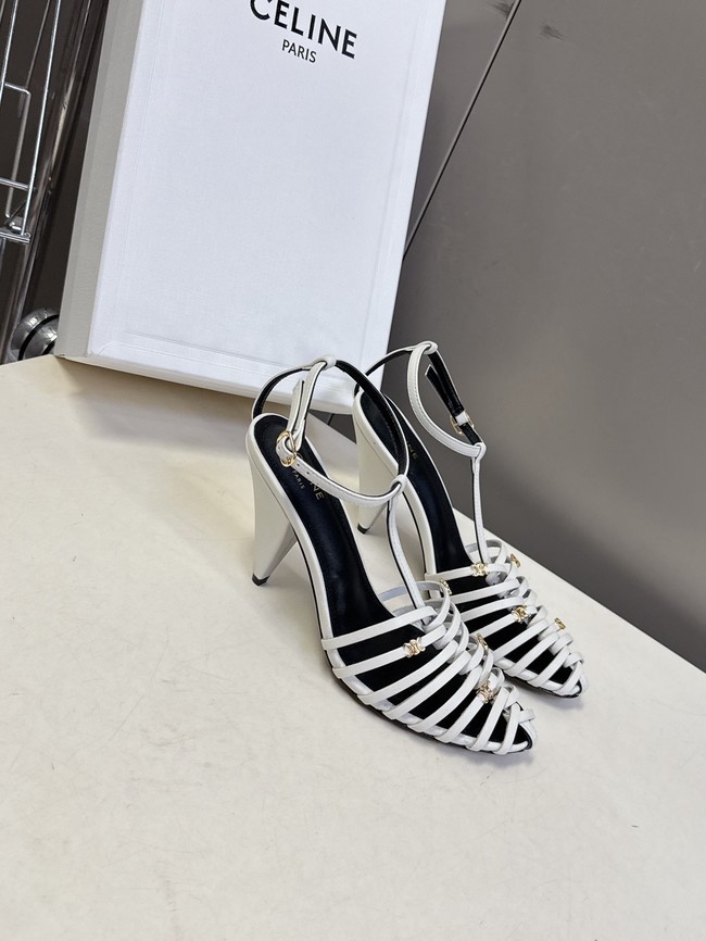 CELINE CAGE STRAPPY SANDAL IN LAMINATED LAMBSKIN 36657-2