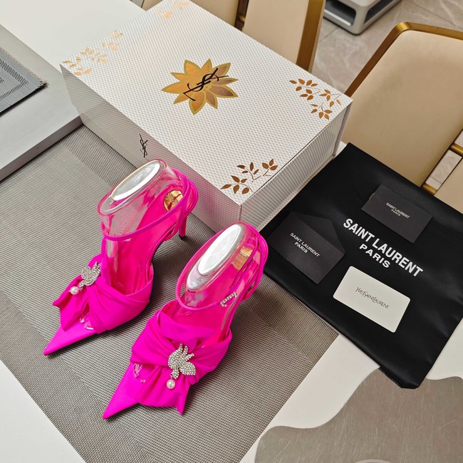 Saint Laurent AMALIA slingback pumps in satin crepe Heel 10.5CM 35964-6