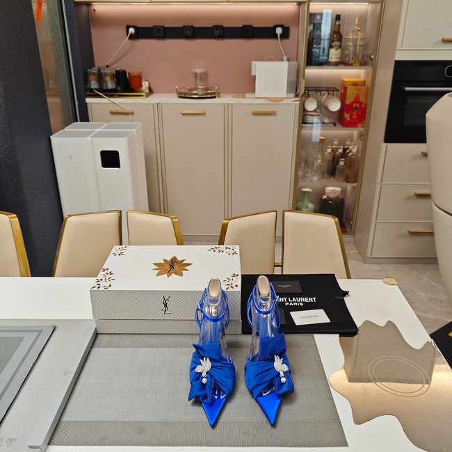 Saint Laurent AMALIA slingback pumps in satin crepe Heel 10.5CM 35964-7