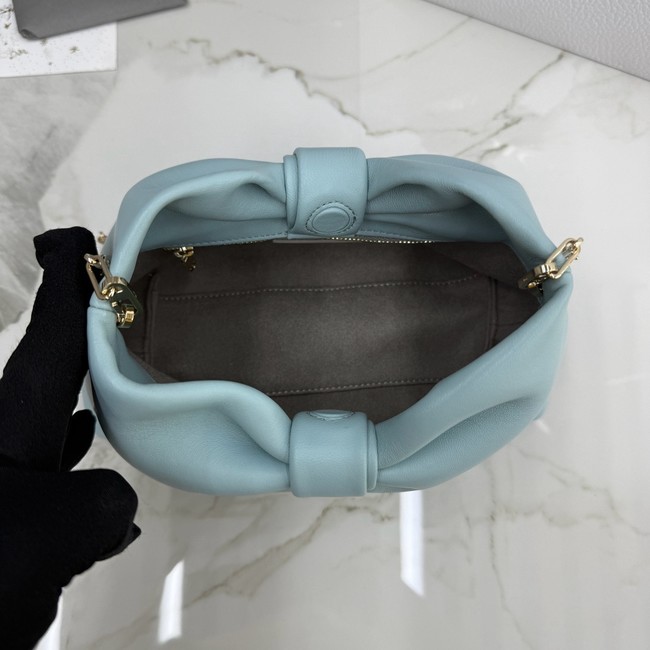 Small Dior Bow Bag Lambskin M0715O Bleu Tourmaline