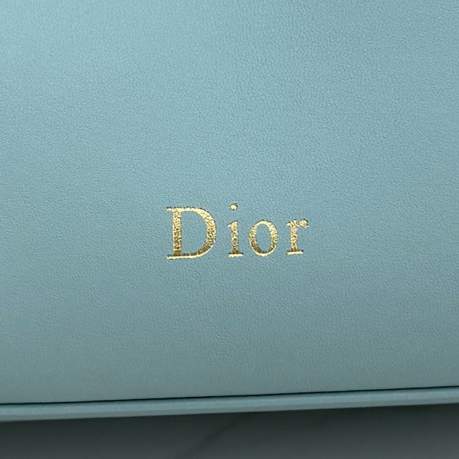 Small Dior Bow Bag Lambskin M0715O Bleu Tourmaline