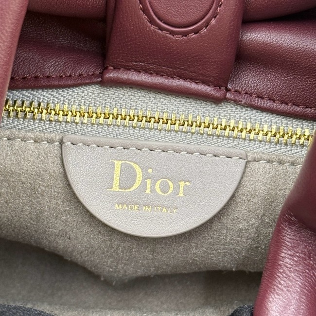 Small Dior Bow Bag Lambskin M0715O Wine
