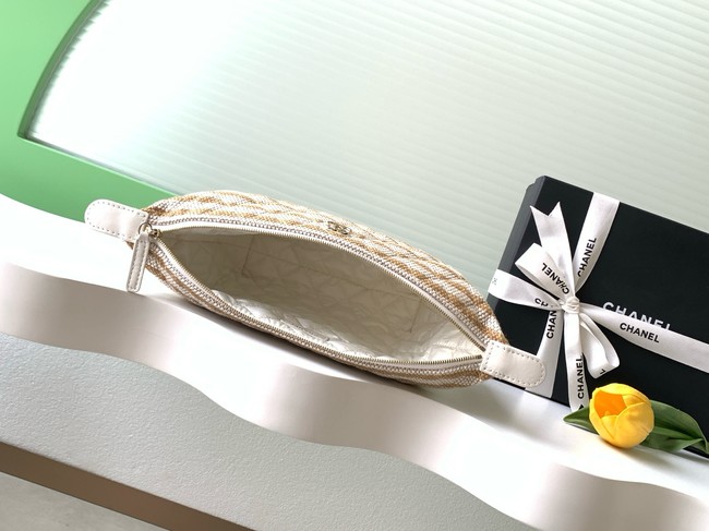 CHANEL Zipped Case AP4990 Beige & Light Beige