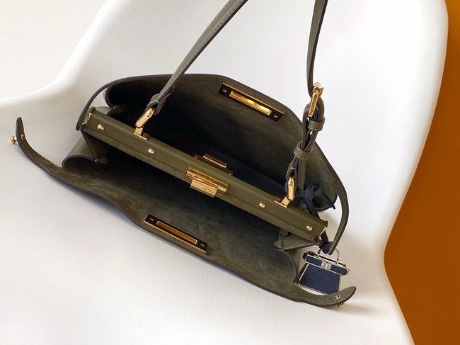 FENDI Way Medium Cowhide Bag 8BN367 khaki