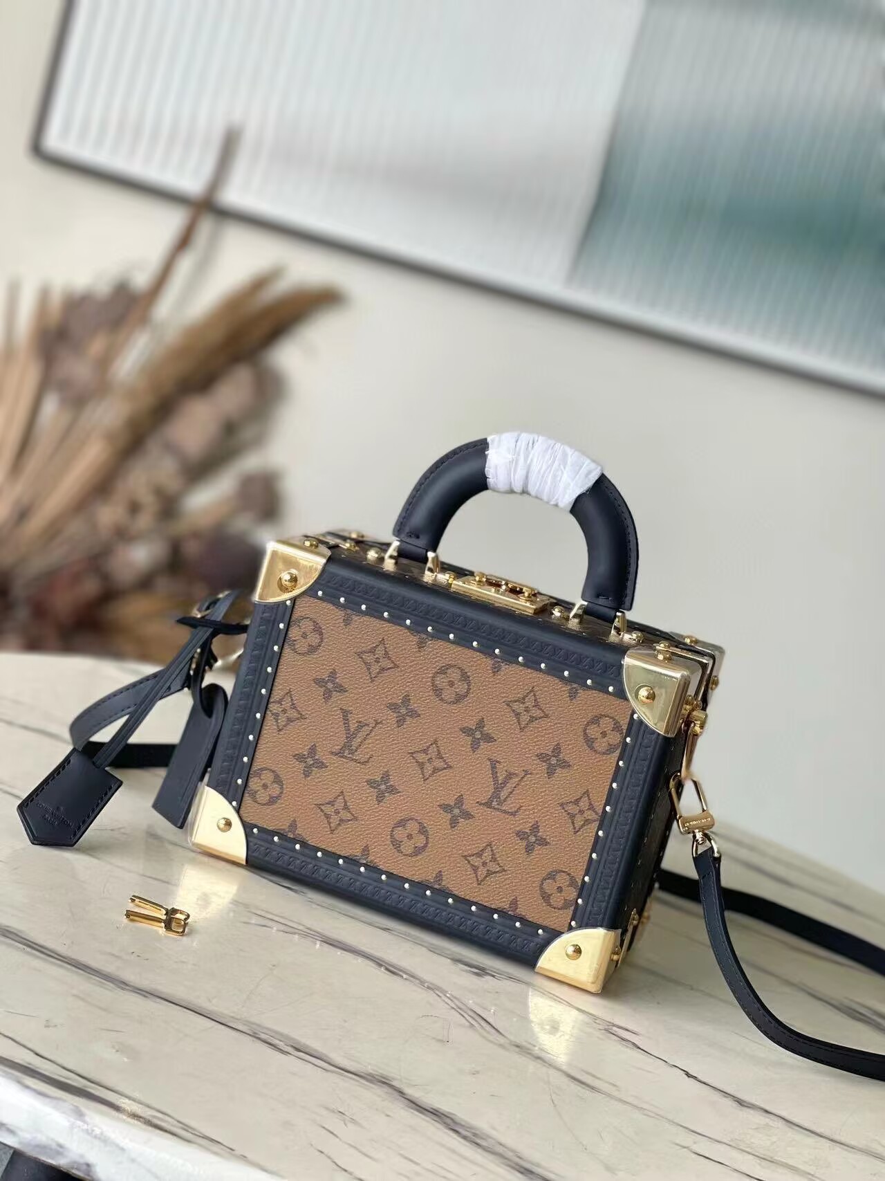 Louis Vuitton Monogram Reverse Petite Valise M47164 Black