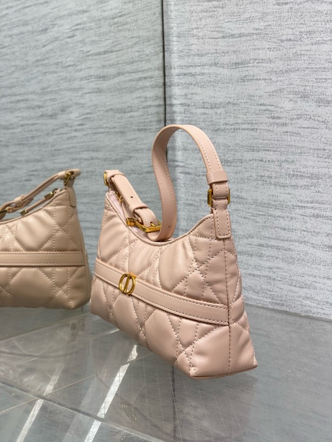 Small DiorTravel Nomad Pouch Cannage Lambskin 5267 pink