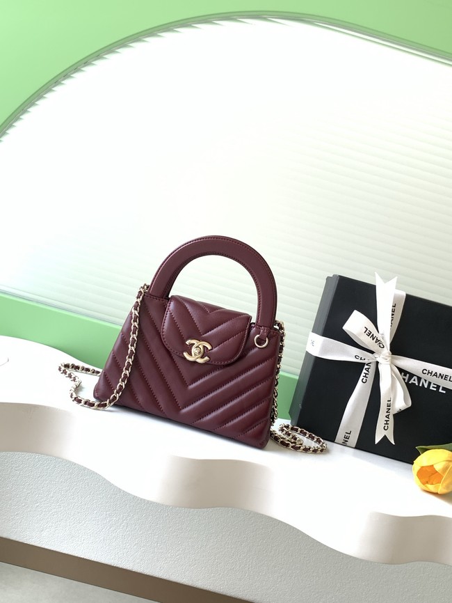 Chanel Mini Shopping Bag AS4416 wine red