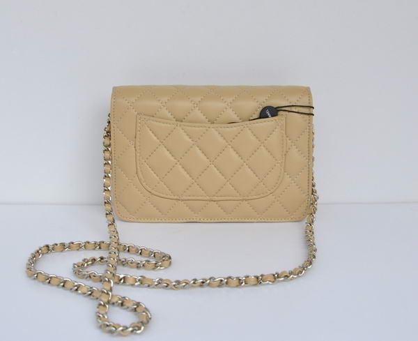 Chanel Lambskin Leather Flap Bag A33814 Apricot Silver