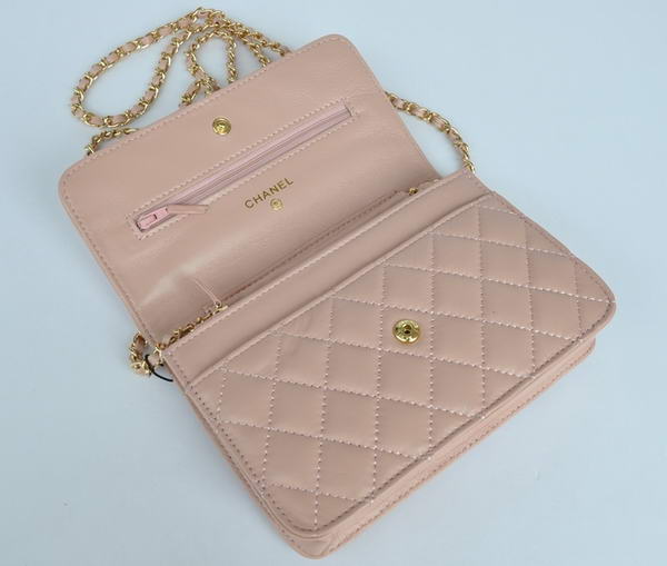 Chanel Lambskin Leather Flap Bag A33814 Pink Gold