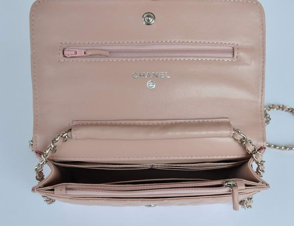 Chanel Lambskin Leather Flap Bag A33814 Pink Silver