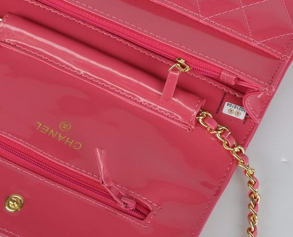 Top Quality Chanel A33814 Peach Patent Leather Flap Bag Gold