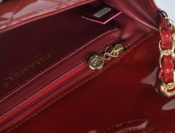 Wholesale Chanel Classic mini Flap Bag 1115 Bordeaux Patent Gold Hardware